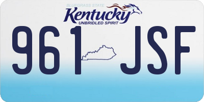 KY license plate 961JSF