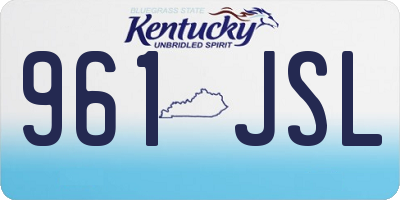 KY license plate 961JSL