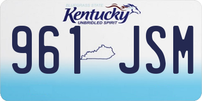 KY license plate 961JSM