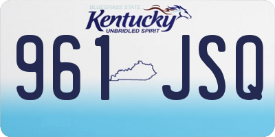 KY license plate 961JSQ