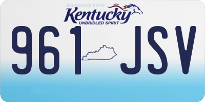 KY license plate 961JSV