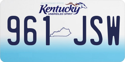 KY license plate 961JSW