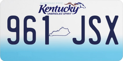 KY license plate 961JSX