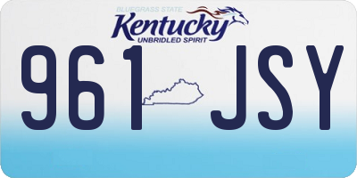 KY license plate 961JSY