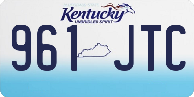 KY license plate 961JTC