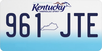 KY license plate 961JTE