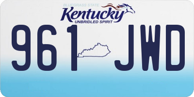 KY license plate 961JWD