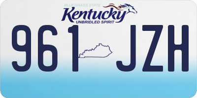 KY license plate 961JZH