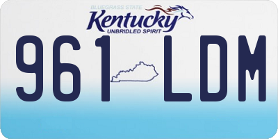 KY license plate 961LDM