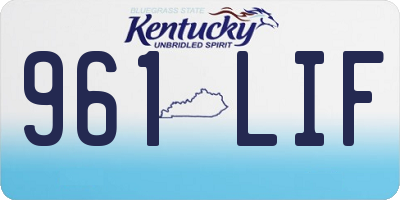 KY license plate 961LIF