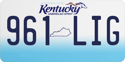 KY license plate 961LIG