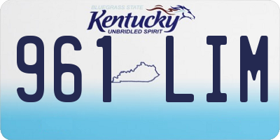KY license plate 961LIM