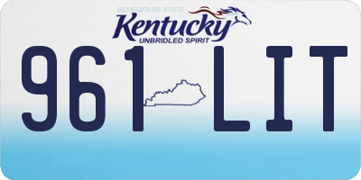 KY license plate 961LIT