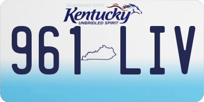 KY license plate 961LIV