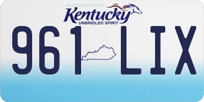 KY license plate 961LIX