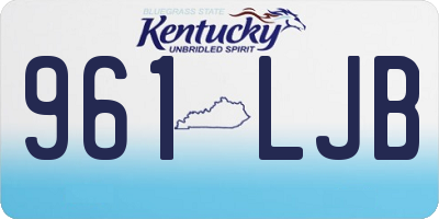 KY license plate 961LJB