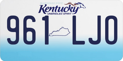 KY license plate 961LJO