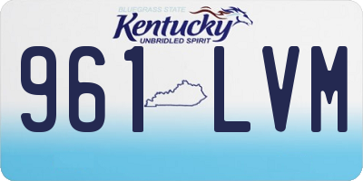 KY license plate 961LVM