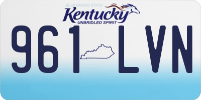 KY license plate 961LVN