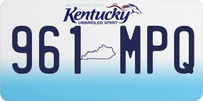KY license plate 961MPQ