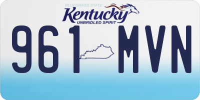 KY license plate 961MVN