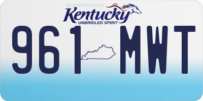 KY license plate 961MWT