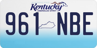 KY license plate 961NBE