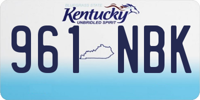 KY license plate 961NBK