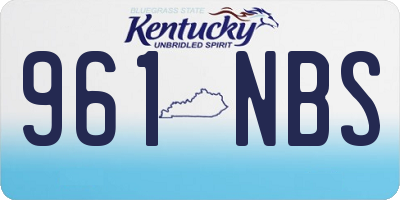 KY license plate 961NBS