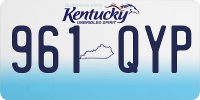 KY license plate 961QYP