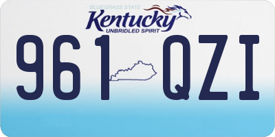 KY license plate 961QZI