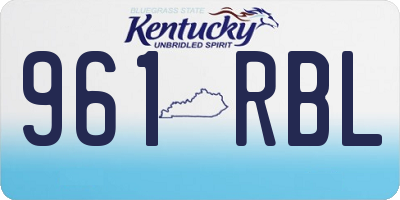 KY license plate 961RBL