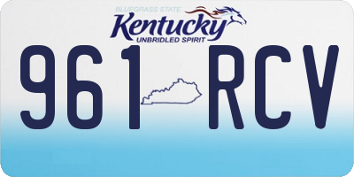 KY license plate 961RCV