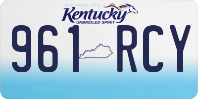 KY license plate 961RCY