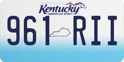 KY license plate 961RII