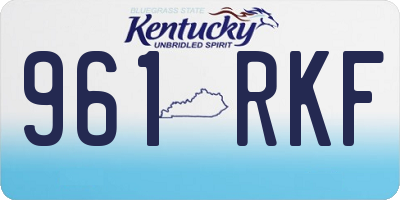 KY license plate 961RKF