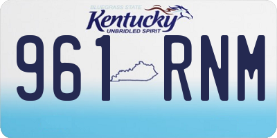 KY license plate 961RNM