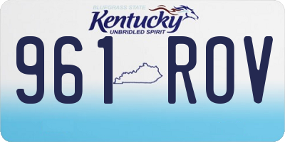 KY license plate 961ROV