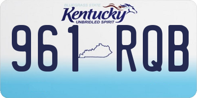 KY license plate 961RQB