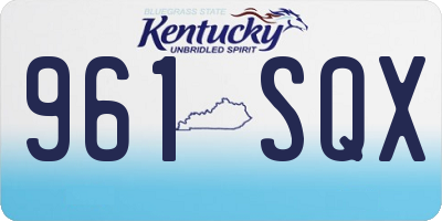 KY license plate 961SQX