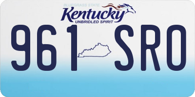 KY license plate 961SRO