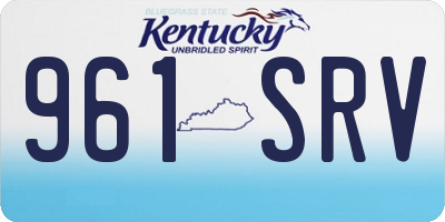 KY license plate 961SRV