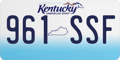 KY license plate 961SSF