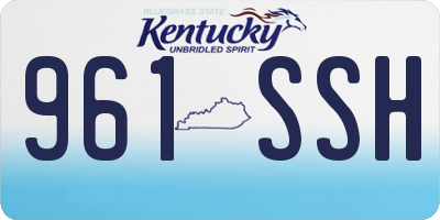 KY license plate 961SSH
