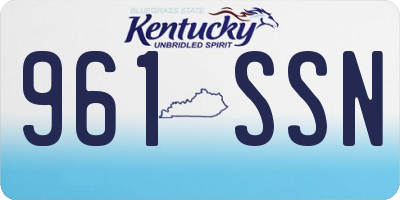 KY license plate 961SSN