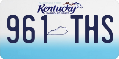 KY license plate 961THS