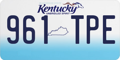 KY license plate 961TPE