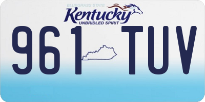 KY license plate 961TUV