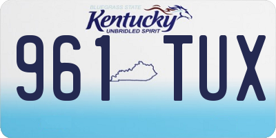 KY license plate 961TUX