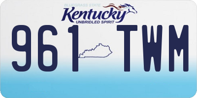 KY license plate 961TWM